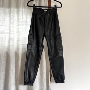 Abercrombie & Fitch Vegan Leather Cargo Jogger Pants